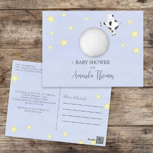 Babyskor Modern vattenfärgsfärg Kow som snubblas ö Vykort