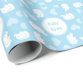 Babyskor Papper med Elephant for Boy Presentpapper