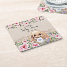 Babyskor Papper Underlägg med söt design. Kvadrat