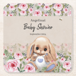 Babyskor Papper Underlägg med söt design. Kvadrat