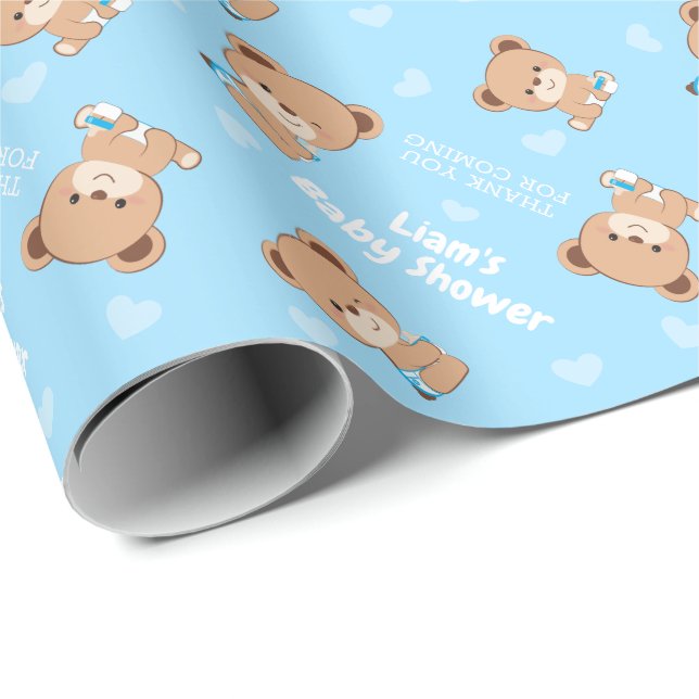 Babyskor Pappra med Barnvagn för Boy Presentpapper (Rullad Hörn)
