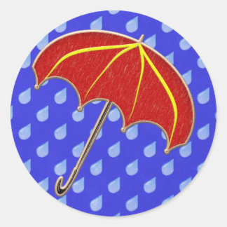 Babyskor - Paraply: Inbjudningsförseglingar Runt Klistermärke