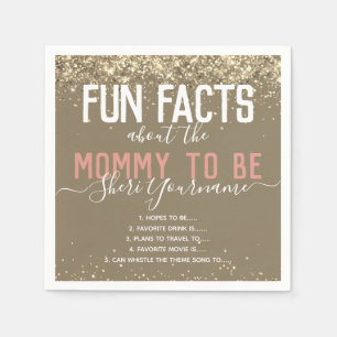 Babyskor, Roligt Facts Guld Glitter Girly Napkin Pappersservett