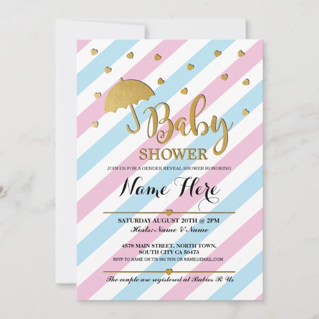 Babyskor Rosa Blue Gender Reveal Twillingar Inbjud Inbjudningar (Framsida)