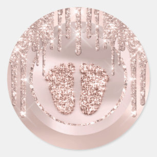 Babyskor, Rosa Lux-drivrutiner Ro Glitter Runt Klistermärke
