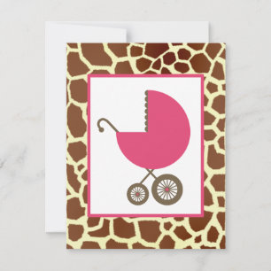 Babyskor - Rosa och giraffe Inbjudningar