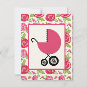 Babyskor - Rosor och Rosa Inbjudningar