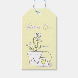 Babyskor Se mig Groda Gult Heart Plant Presentetikett