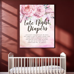 Babyskor sen natt dagstidningar Boho Flower Feathe Poster