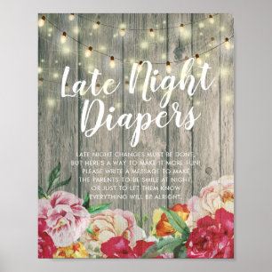 Babyskor Sent nattblöjblommor Ljus Poster