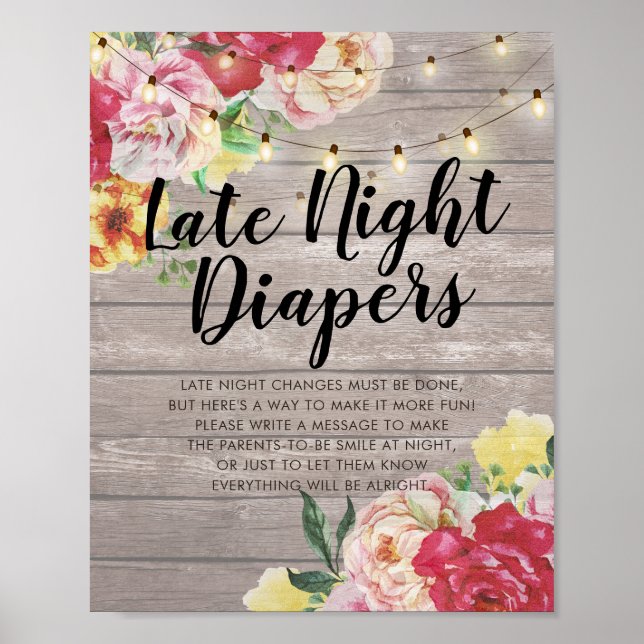 Babyskor Sent nattblöjblommor Ljus Poster (Framsidan)