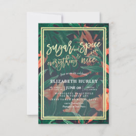 Babyskor, socker och spis och allt fint blomma inbjudningar