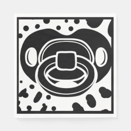Babyskor - Svarta och vita - Nappar Pappersservett