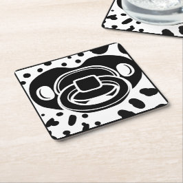 Babyskor - Svarta och vita - Nappar Underlägg Papper Kvadrat