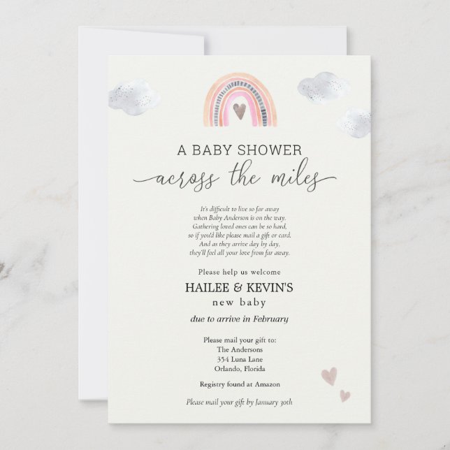 Babyskor tvärs över Miles Inbjudningar (Framsida)