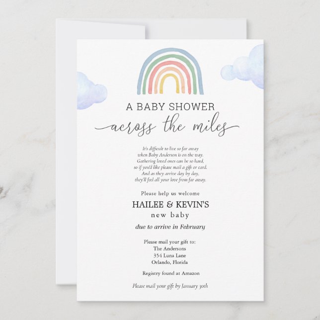 Babyskor tvärs över Miles Inbjudningar (Framsida)