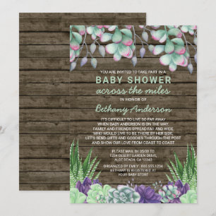 Babyskor tvärs över Miles Rustic Succulents Inbjudningar