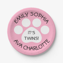 Babyskor - Twin Girls - Paw Print Themme