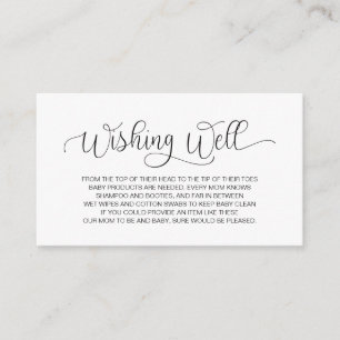 Babyskor, Wishing-brunn, hand Lettered Black Tilläggskort