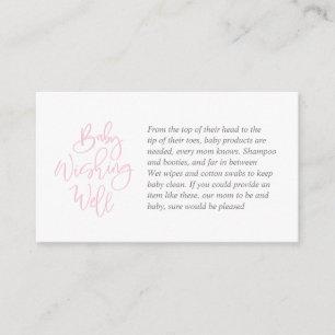 Babyskor, Wishing Well, Kreativ rosa Script Tilläggskort