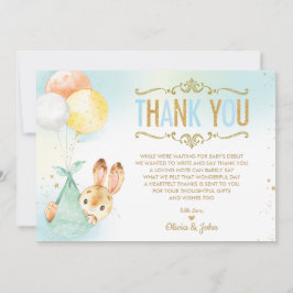 Babyskrapa i Pojke Bunny Ballons Tack Kort