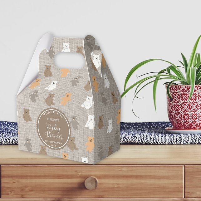 Babyskugga för kute Bear Mönster Presentaskar (Cute Bear Pattern Baby Shower Favor Box)