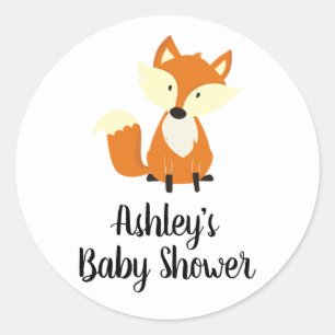 Babyskugga för kute Fox Woodland Runt Klistermärke