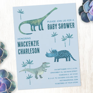 Babyskugga för spädbarn i Cute Dinosaur Inbjudan Vykort