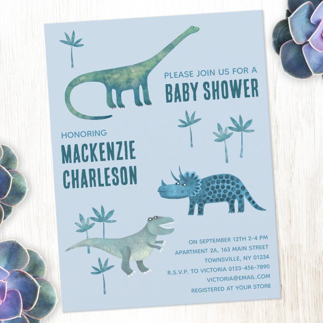 Babyskugga för spädbarn i Cute Dinosaur Inbjudan Vykort (Skapare uppladdad)