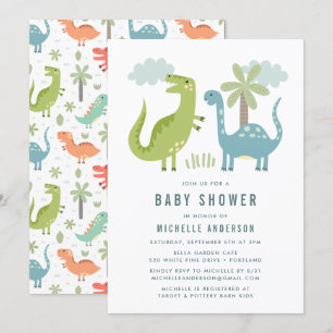 Babyskugga för spädbarn i Cute Dinosaur Inbjudningar