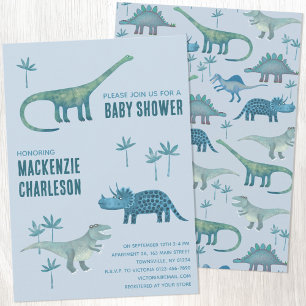 Babyskugga för spädbarn i Cute Dinosaur Inbjudningar
