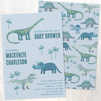 Babyskugga för spädbarn i Cute Dinosaur Inbjudningar