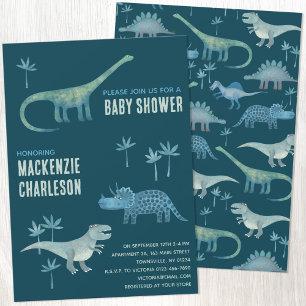 Babyskugga för spädbarn i Cute Dinosaur Inbjudningar