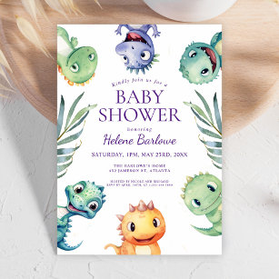 Babyskugga för spädbarn i Cute Dinosaur Inbjudningar