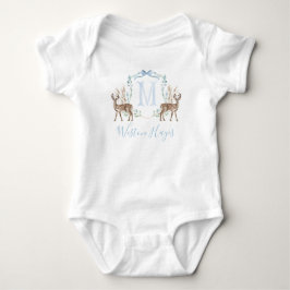 Babyskur för Preppy Southern Blue Hjort Boy T Shirt
