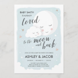 Babyskuvött till inbjudan Måne och bak