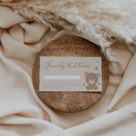 Babyskuvret Minimalistisk Nalle Family Tradition Tilläggskort