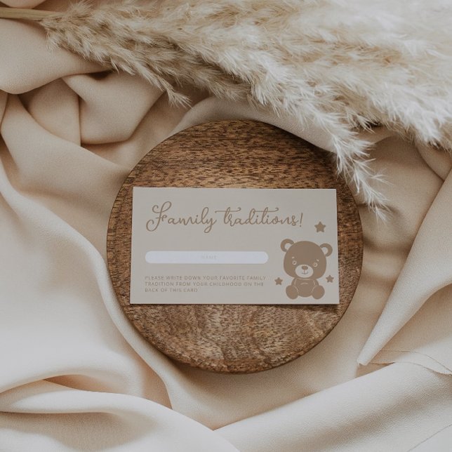 Babyskuvret Minimalistisk Nalle Family Tradition Tilläggskort (Skapare uppladdad)