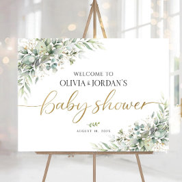 Babyskylt, Greenery Baby Shower-Dekorationer