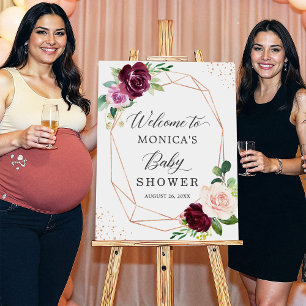 Babyskylt över Lila av modern Cute Plum Blommigt Poster