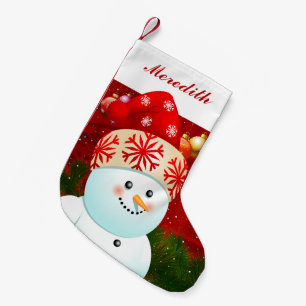 Babysnögubbe med den röda Santa hatten Liten Julstrumpa