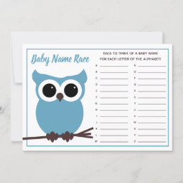 Babyspelet Blue Uggla Baby Namn Tävling Shower Ga Inbjudningar