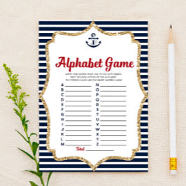 Babystöld för nautiskt flottblått Alphabet Brevpapper