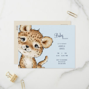 Babystölder i Cute Baby Leopard Inbjudan Vykort