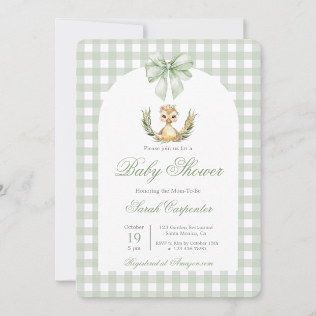 Babystövel för Mallard Anka Baby Shower Inbjudningar (Framsida)