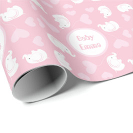 Babystövel Papper med Elephant for Girl Presentpapper