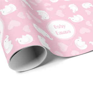 Babystövel Papper med Elephant for Girl Presentpapper