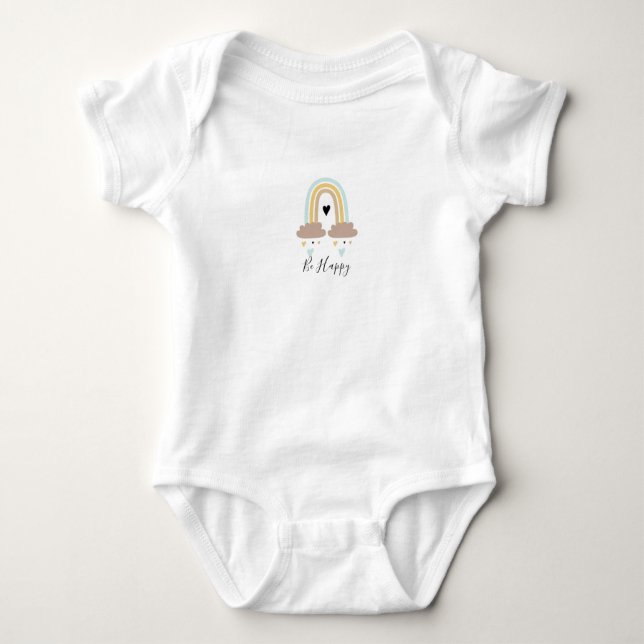 Babystrumpa - regnbåge och hjärtan halsduk t shirt (Framsida)