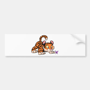 Babytiger med fjärilen bildekal