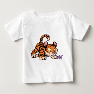 Babytiger med fjärilen tee shirt